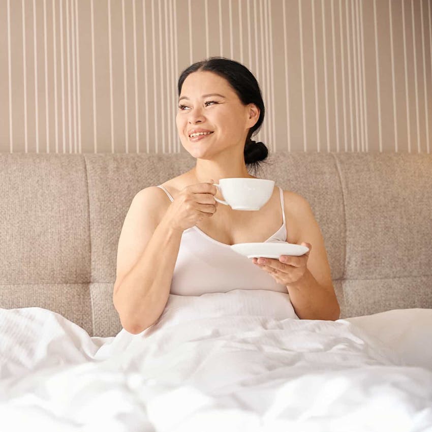 Woman drinking coffee