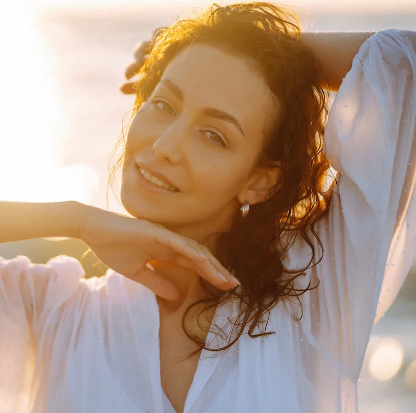 Woman posing in the sun