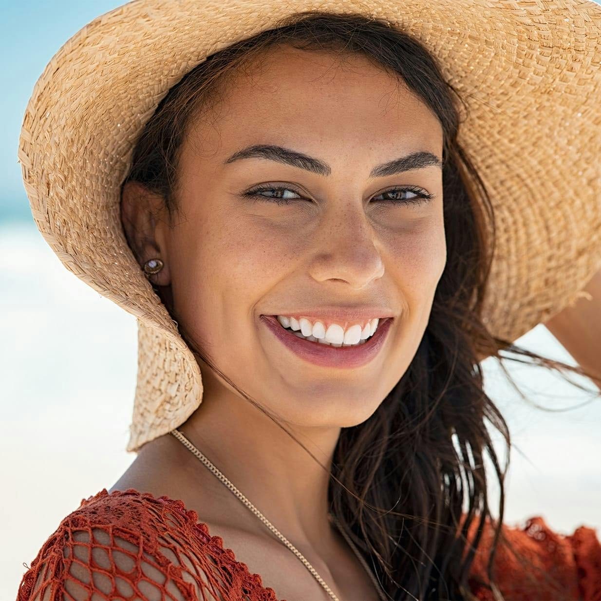 Woman wearing sunhat