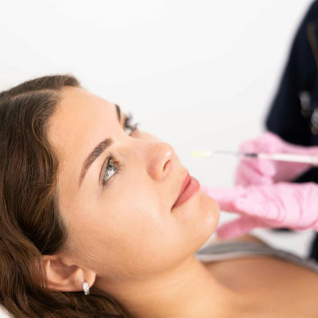 Woman receiving injectable