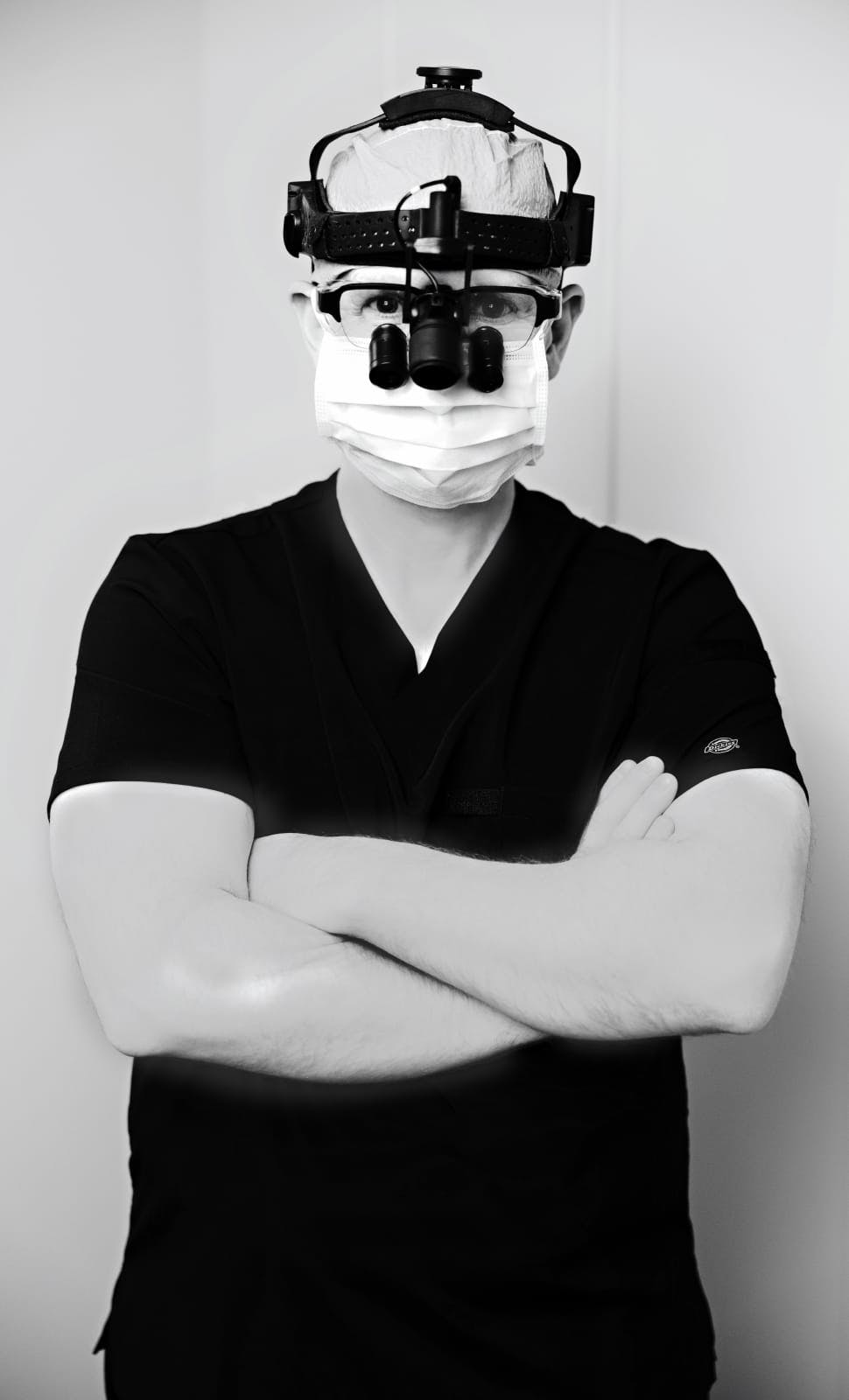 Doctor Matthew Bridges with his surgery gear on