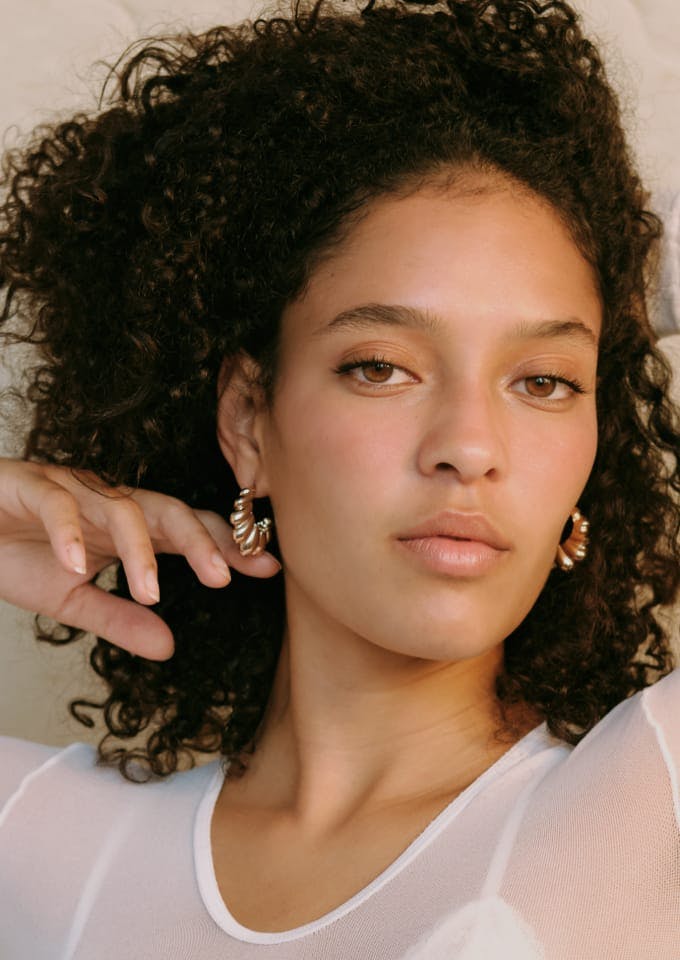 Woman with curly hair
