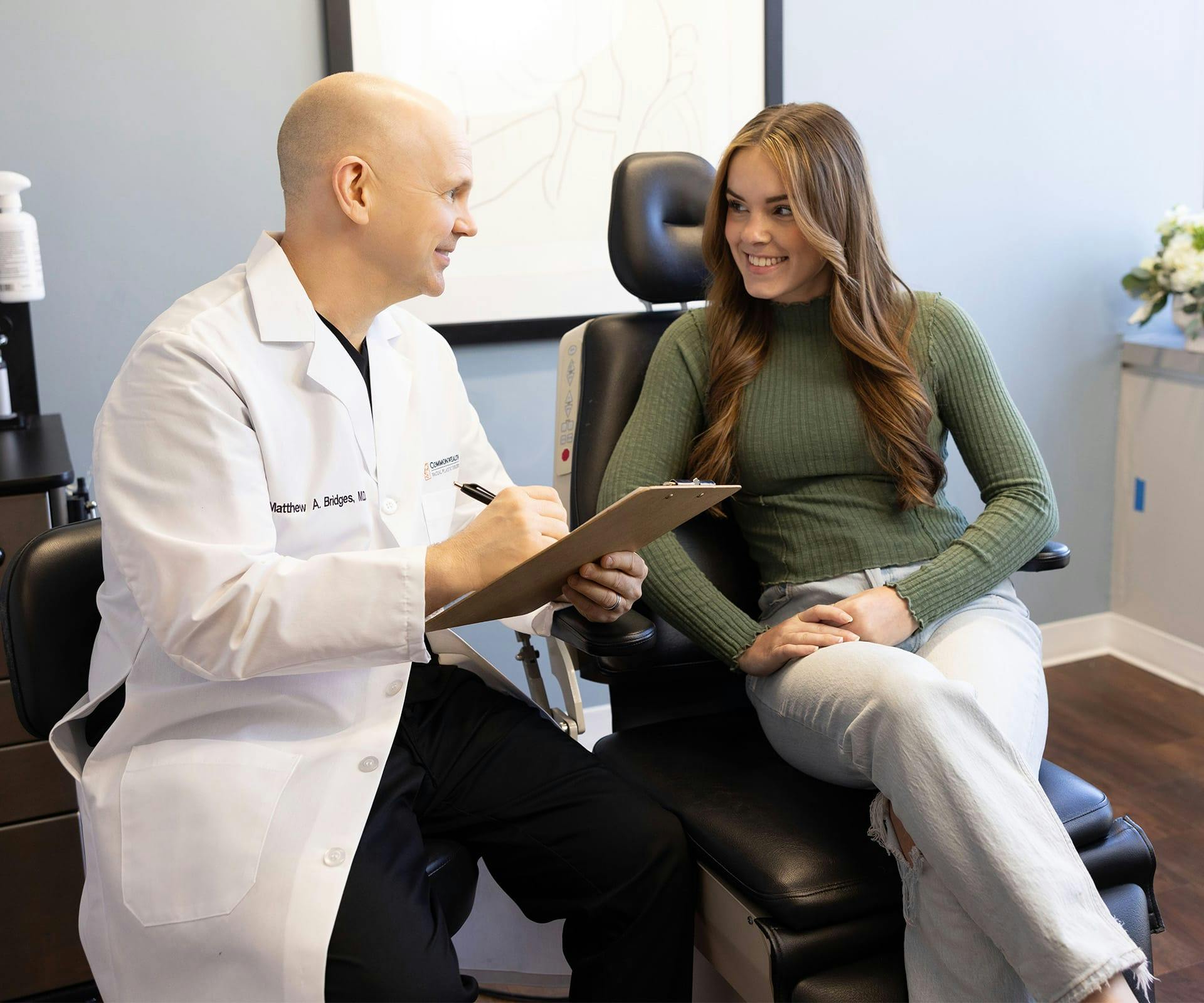Dr. Bridges giving patient consultation