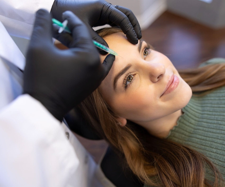 Woman receiving BOTOX injection