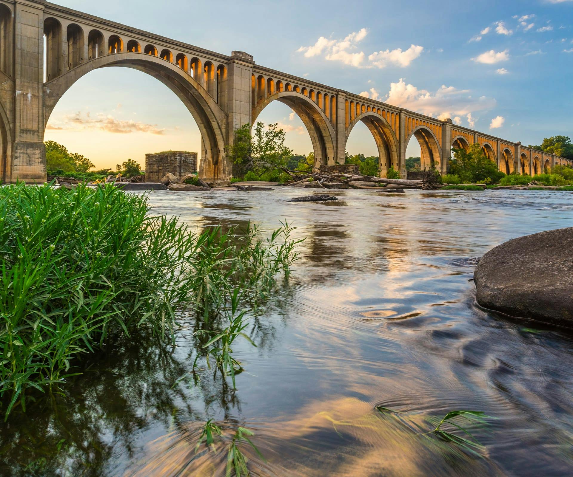 Bridge over wide river