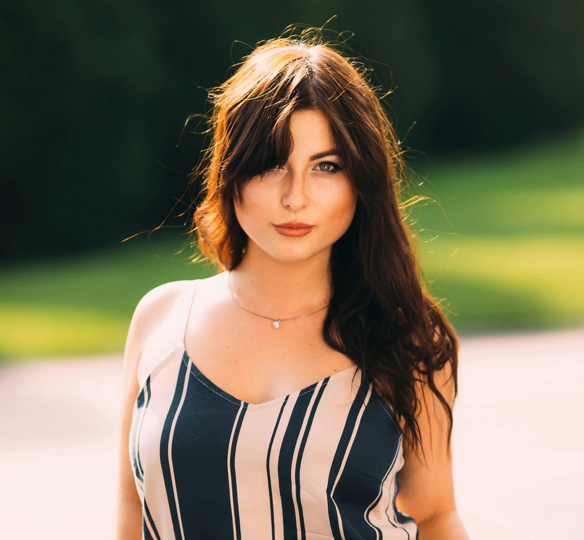 Woman in striped top