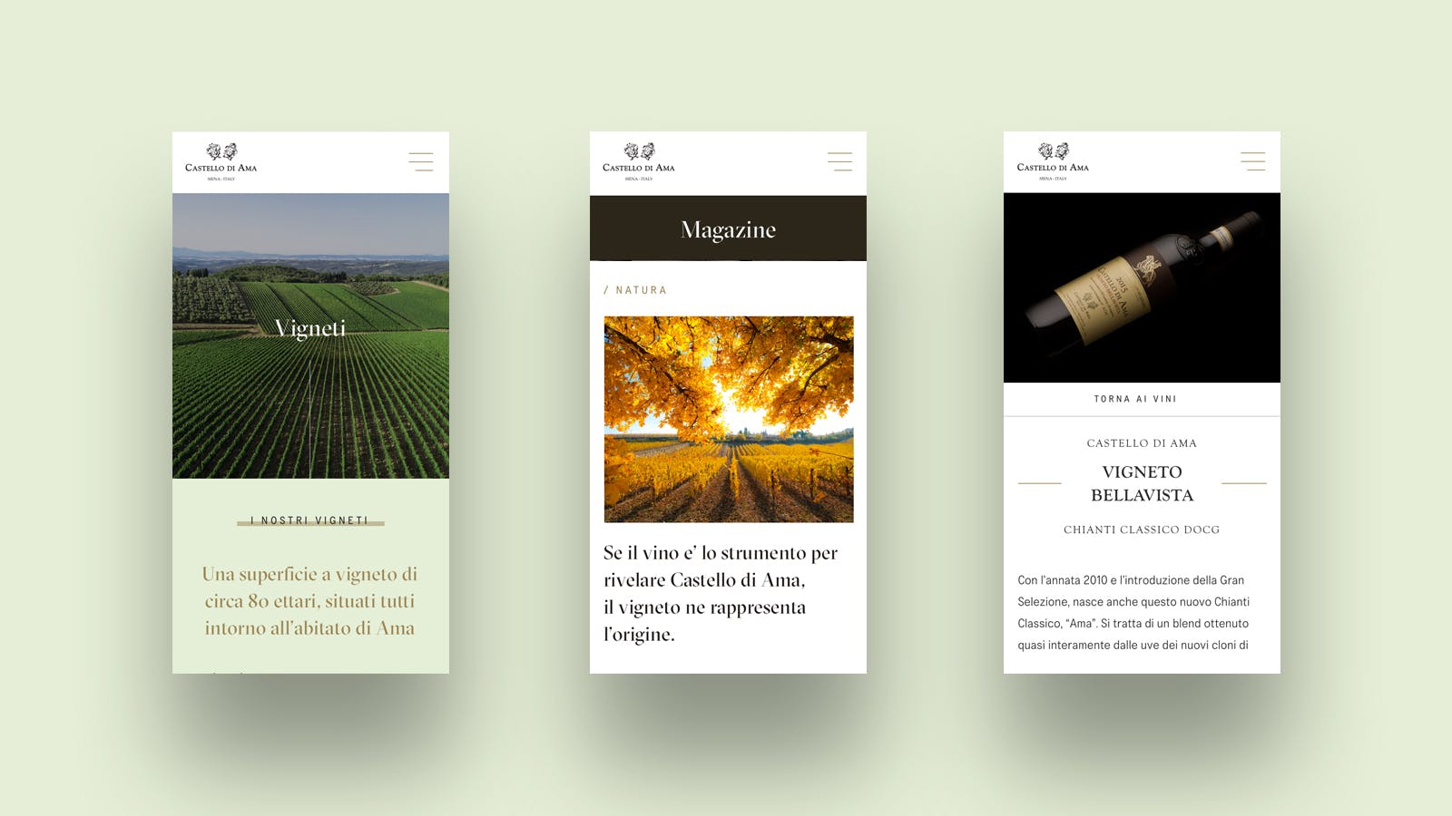 Esempio Mobile website Castello di Ama