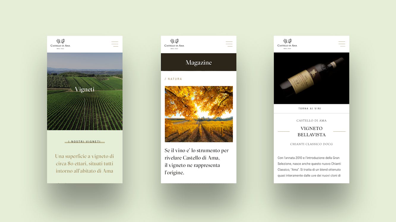 Esempio Mobile website Castello di Ama