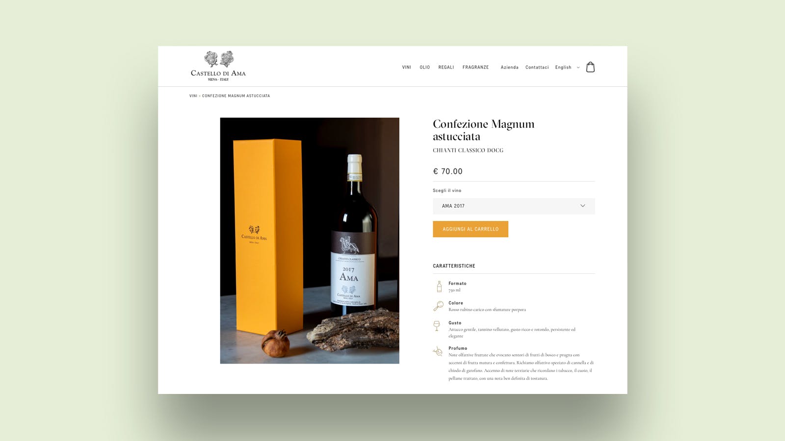 Pagina di dettaglio ecommerce Castello di Ama