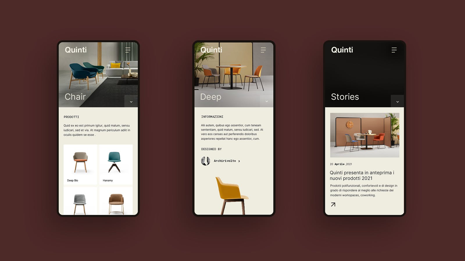 Mobile Quinti 3 viste Mobile website Quinti
