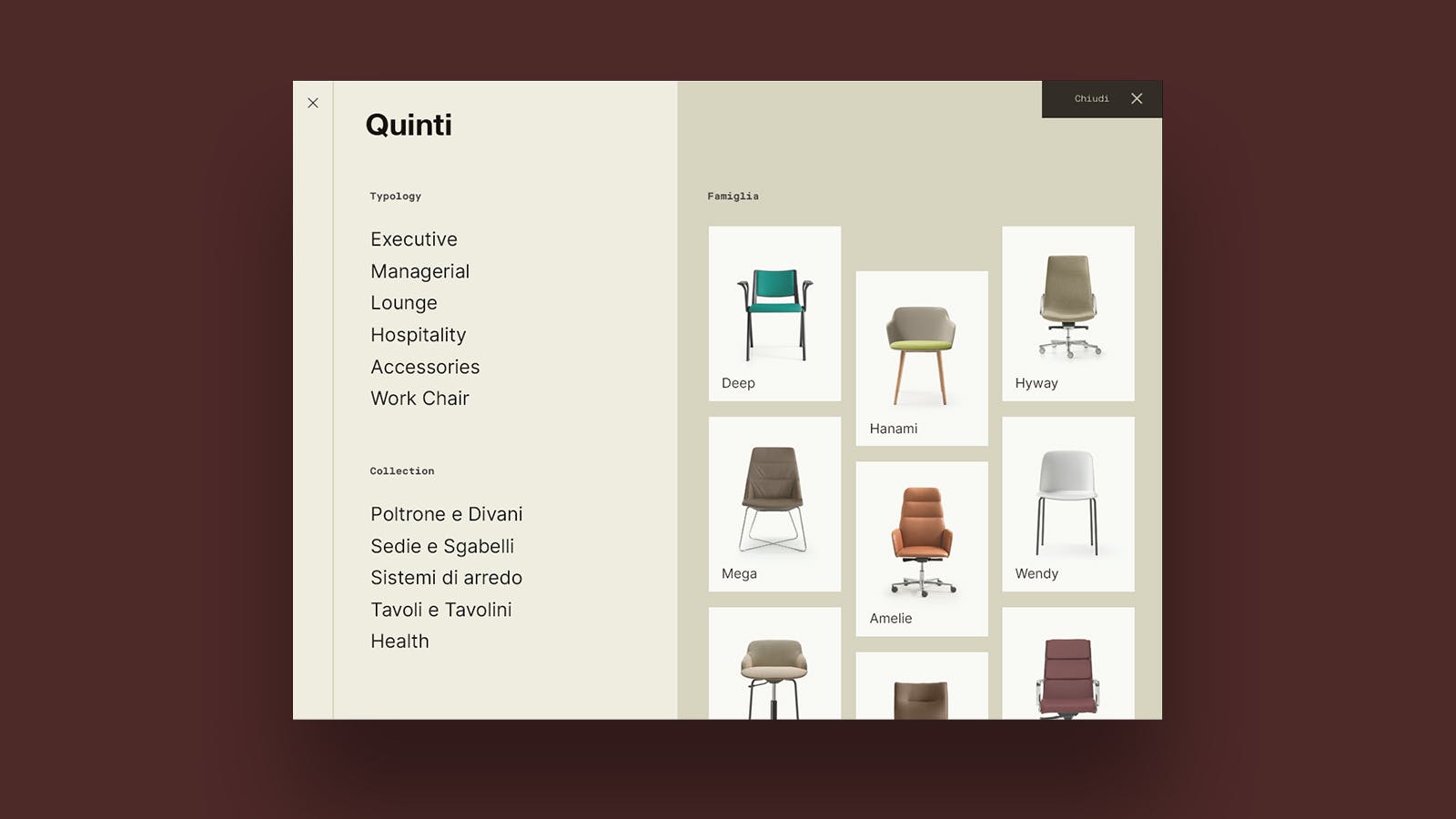 Menu website Quinti