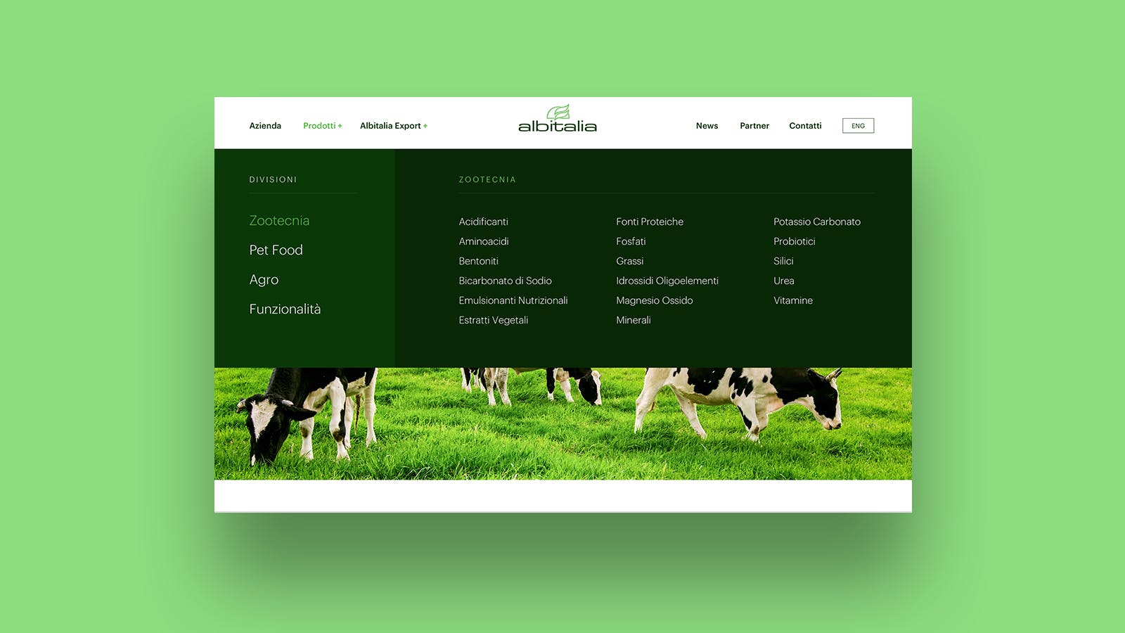 menu website Albitalia