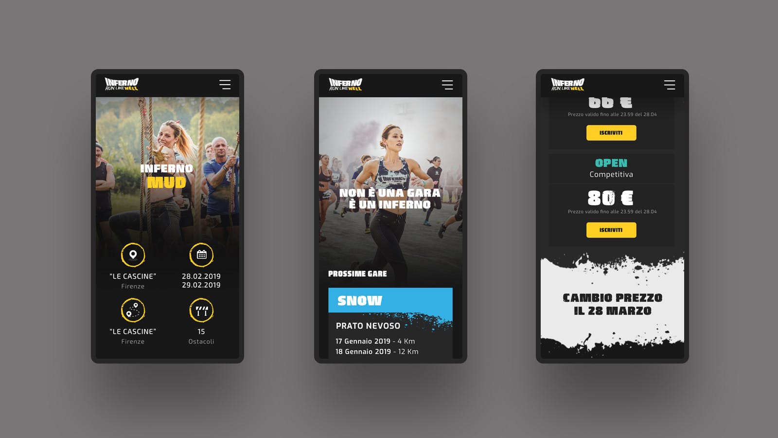 3 viste Inferno run website mobile