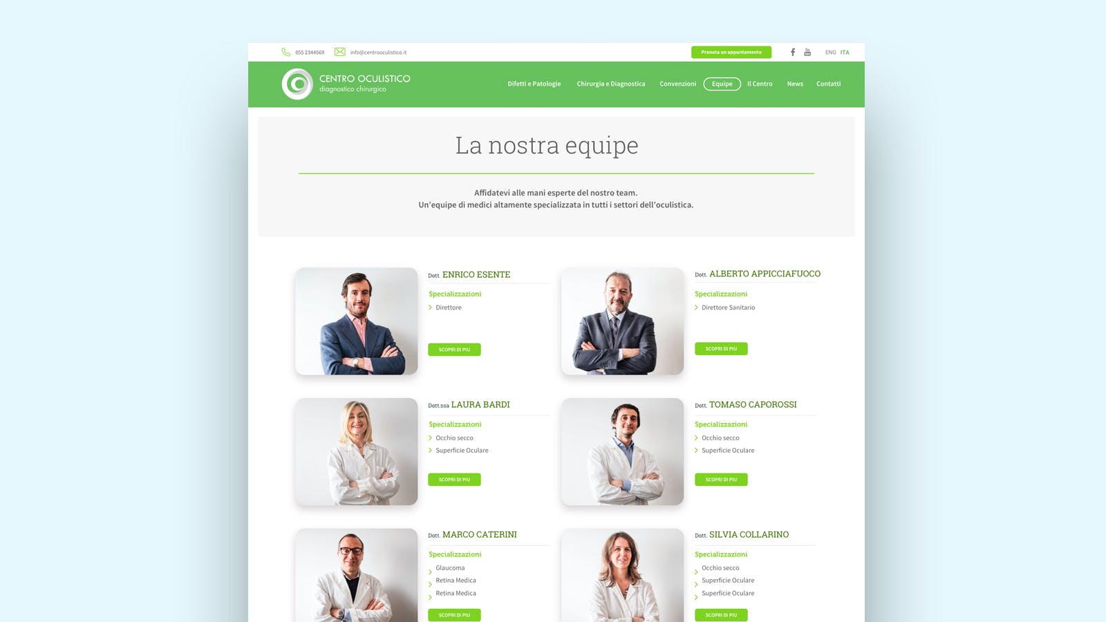 Pagina staff website Centro Oculistico