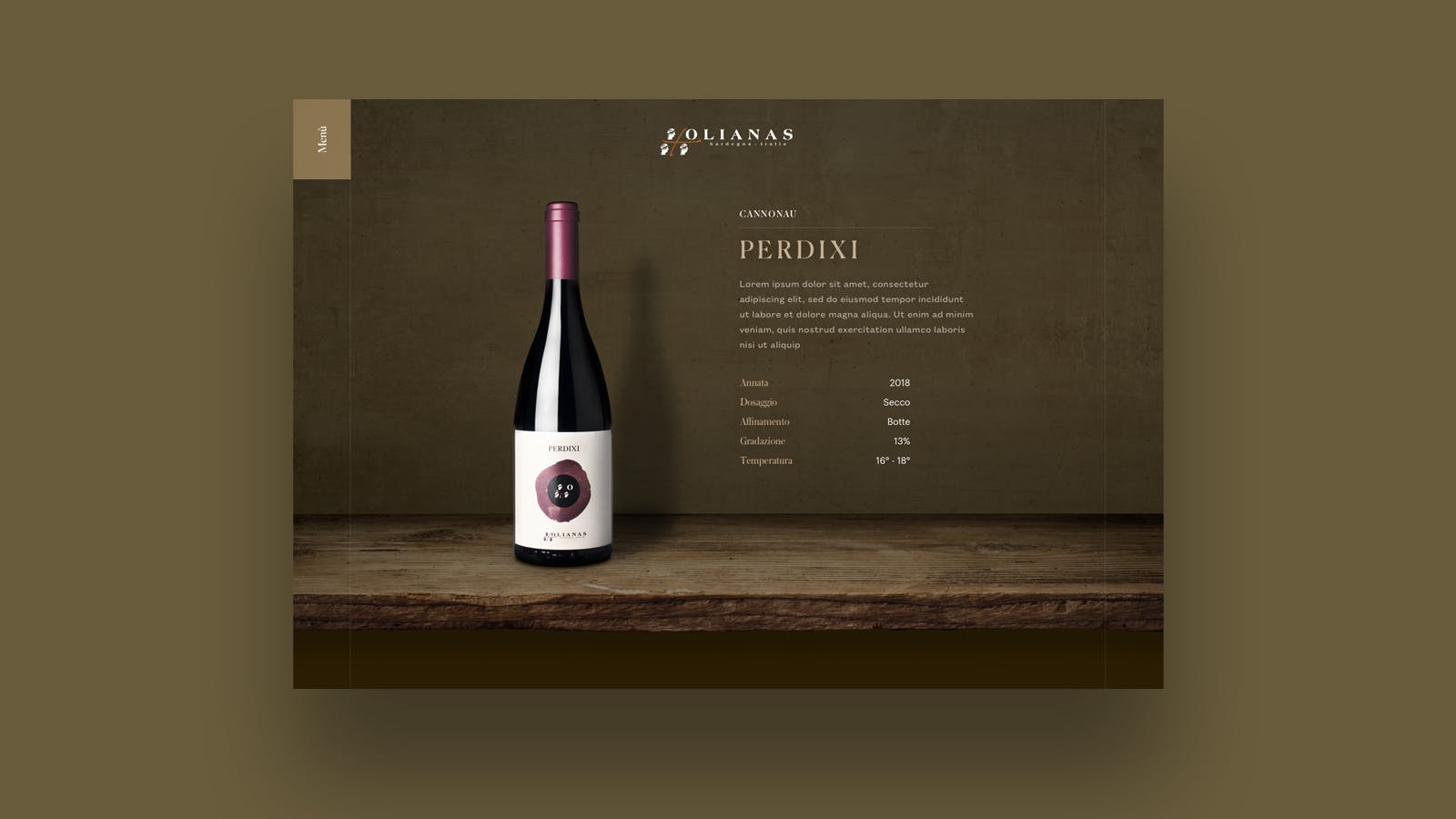 Website Tenuta Olianas Website Pagina di dettaglio Tenuta Olianas