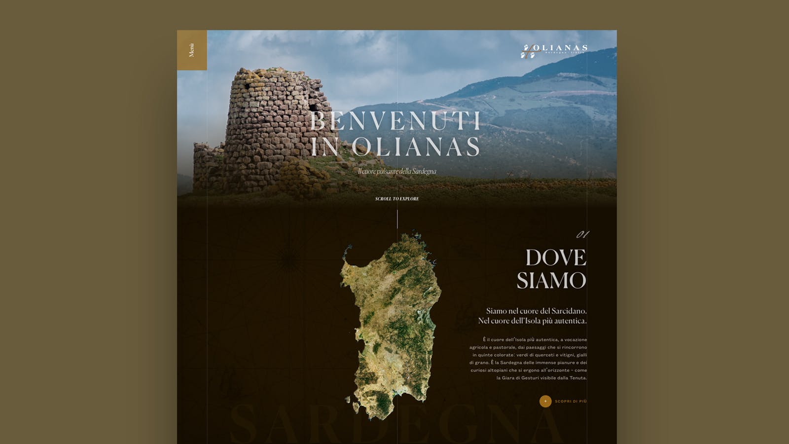 Website Homepage Tenuta Olianas