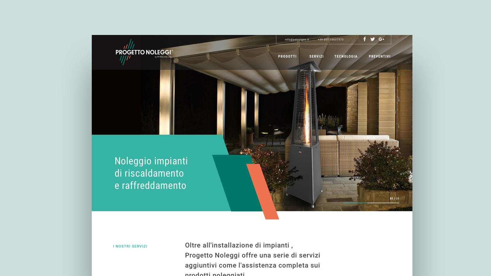 Progetto Noleggi website homepage