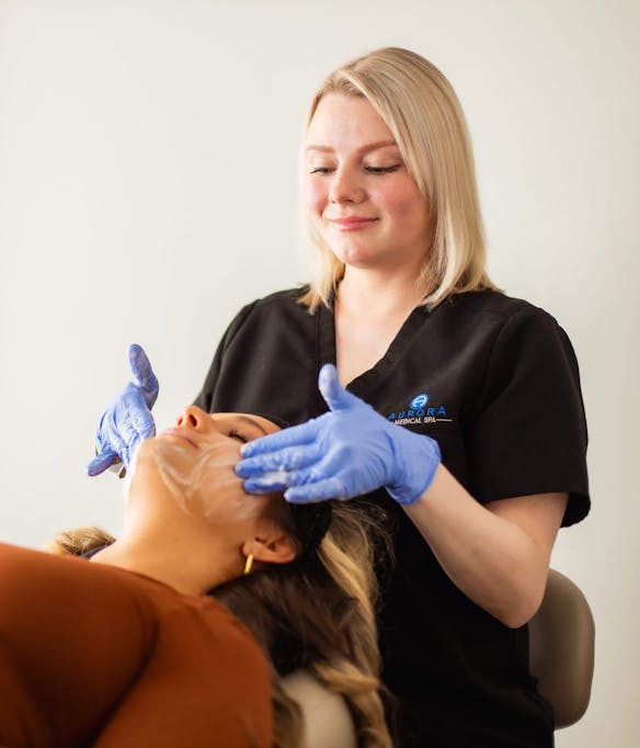 woman getting a facial