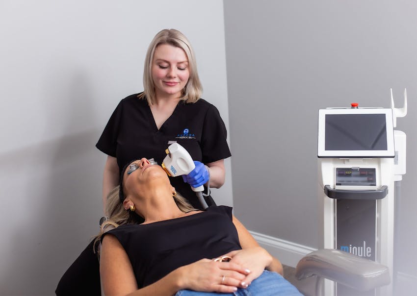 Woman receiving BBL treatment