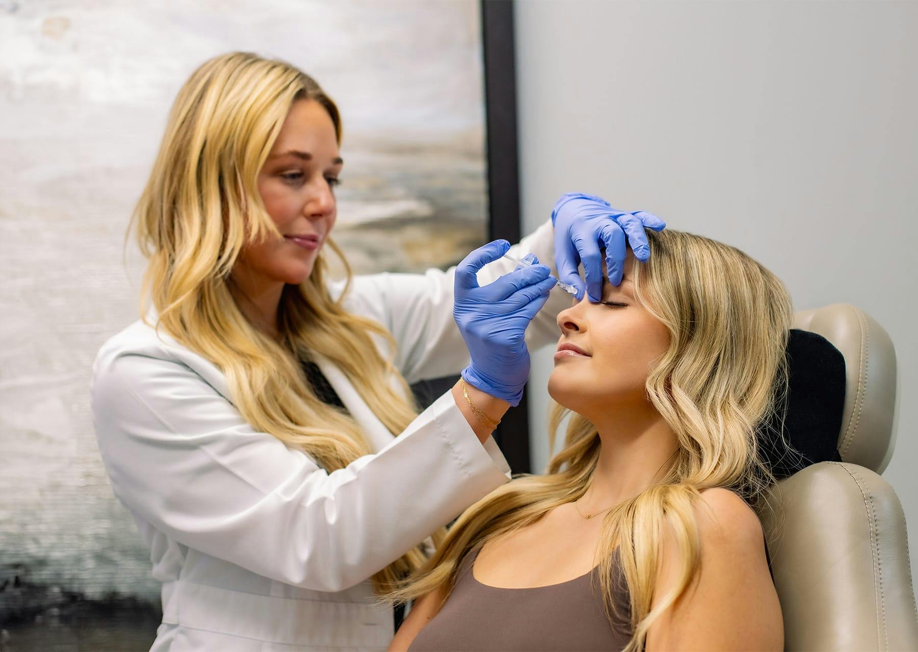woman getting an injectable treatment
