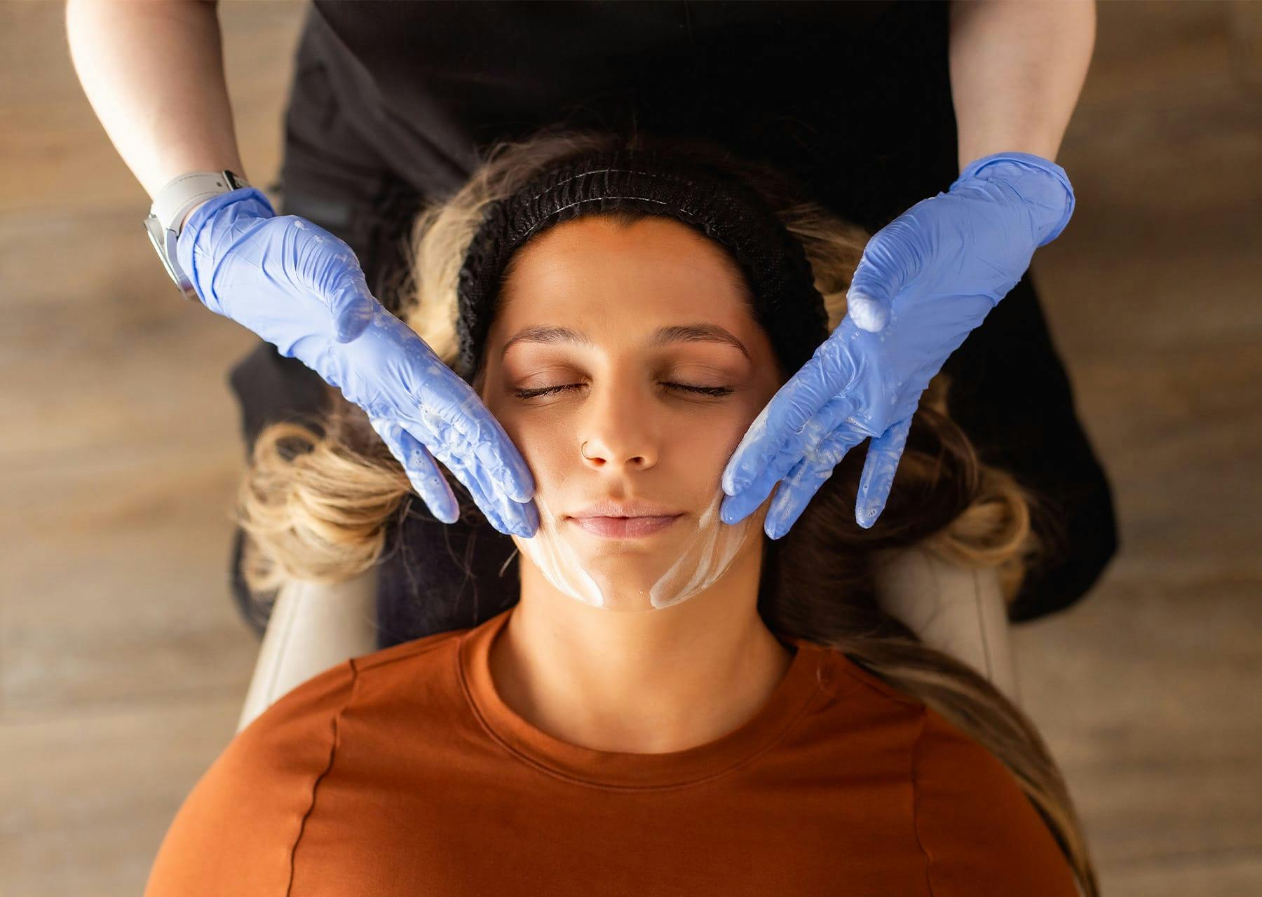 woman getting a facial