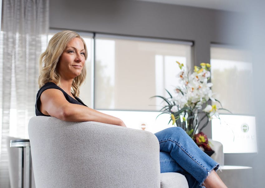 woman sitting in a chair