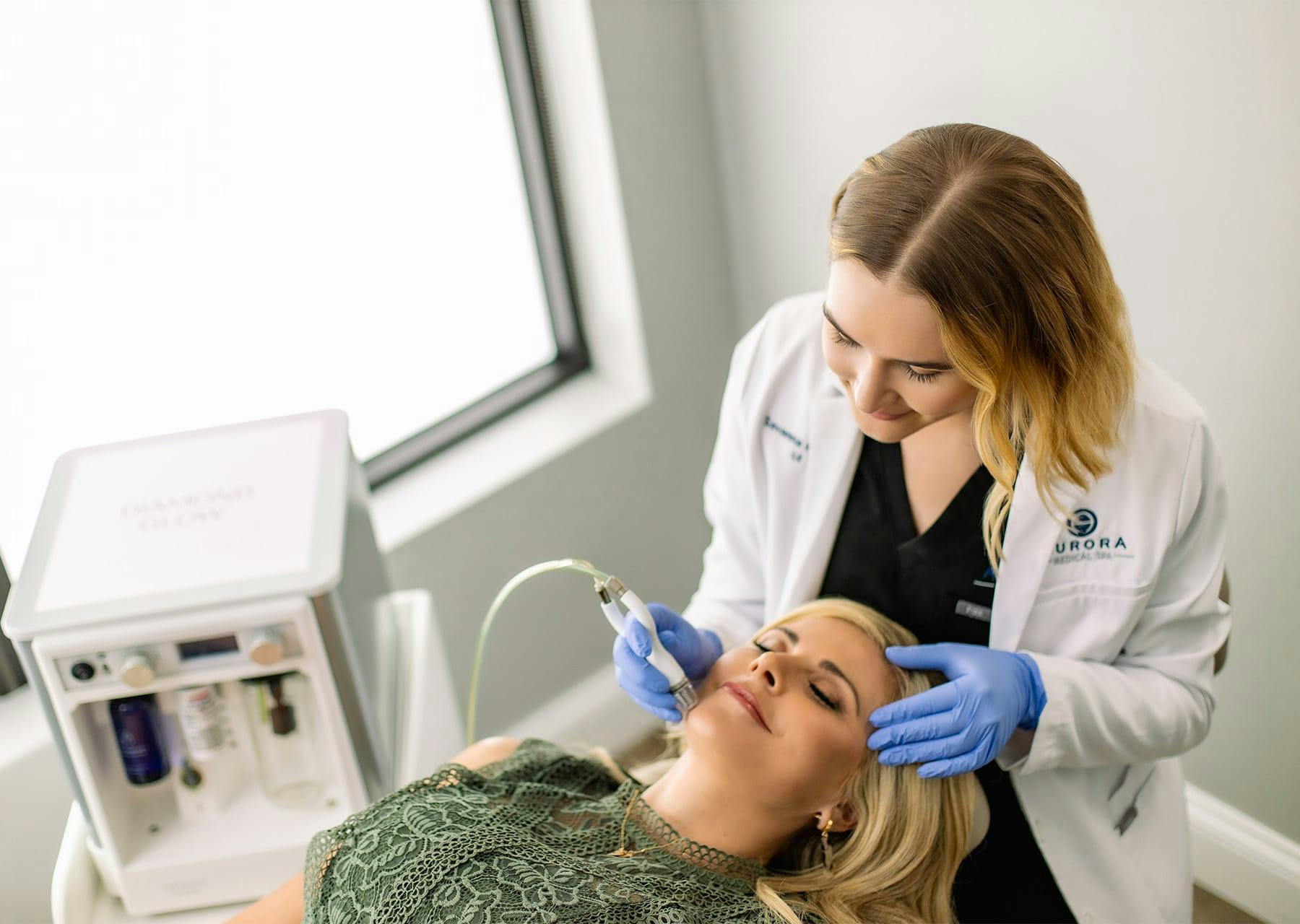 woman getting a facial