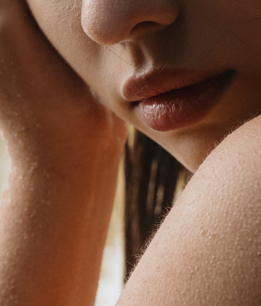 Close up of woman's lips