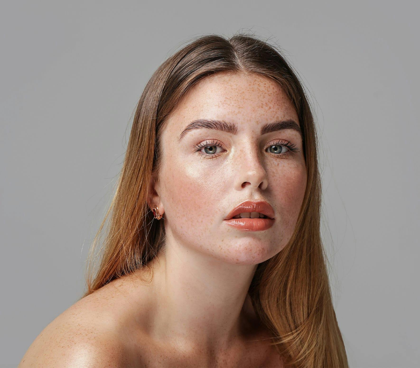 Woman with freckles