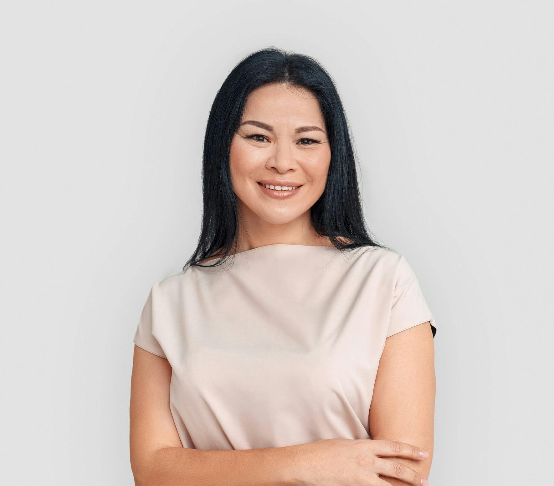 Asian woman smiling