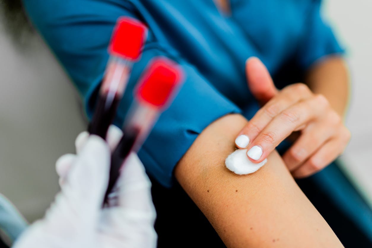 Person getting blood drawn