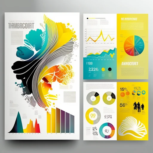 AI skabt Infografik i flotte friske gule og turkise farver