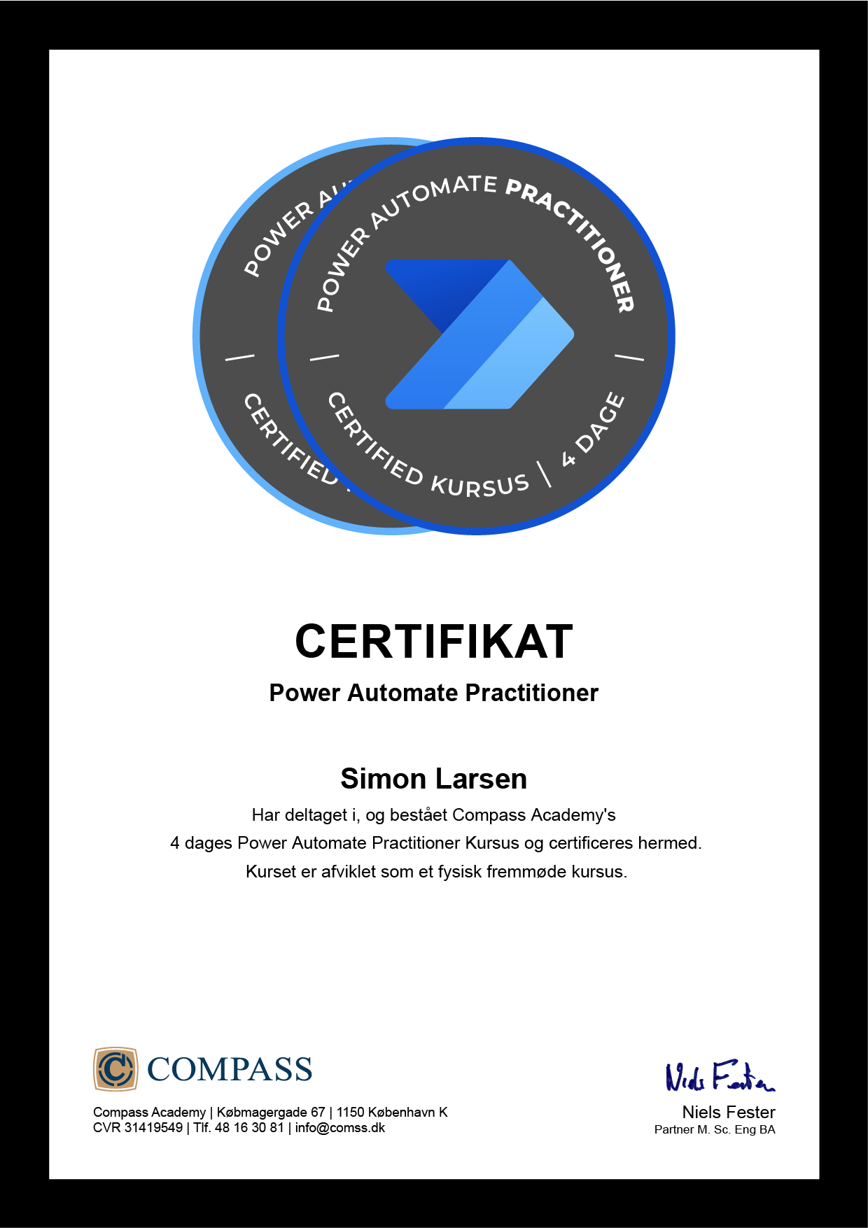 Power Automate Practitioner Kursus Certifikat