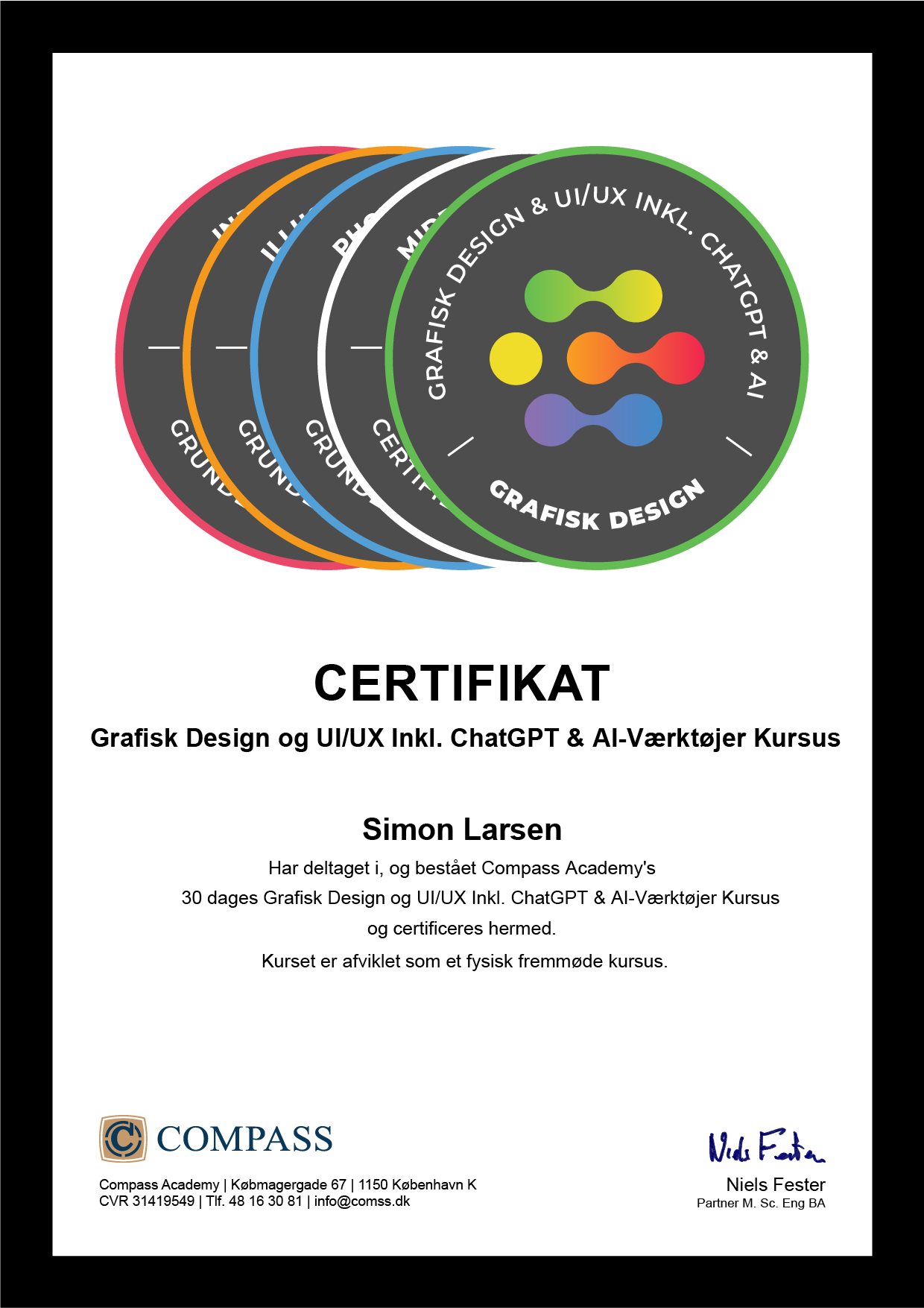 Grafisk Design & UI/UX for ledige kursus certifikat