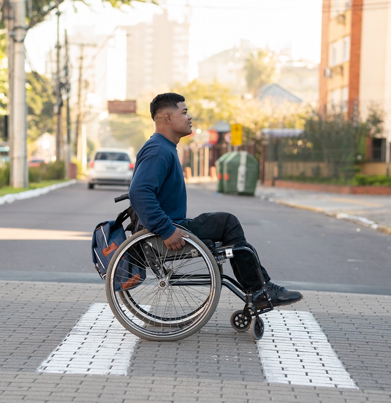rolstoelin het verkeer S