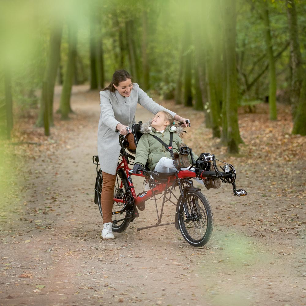 driewieler fiets voor mama en dochter