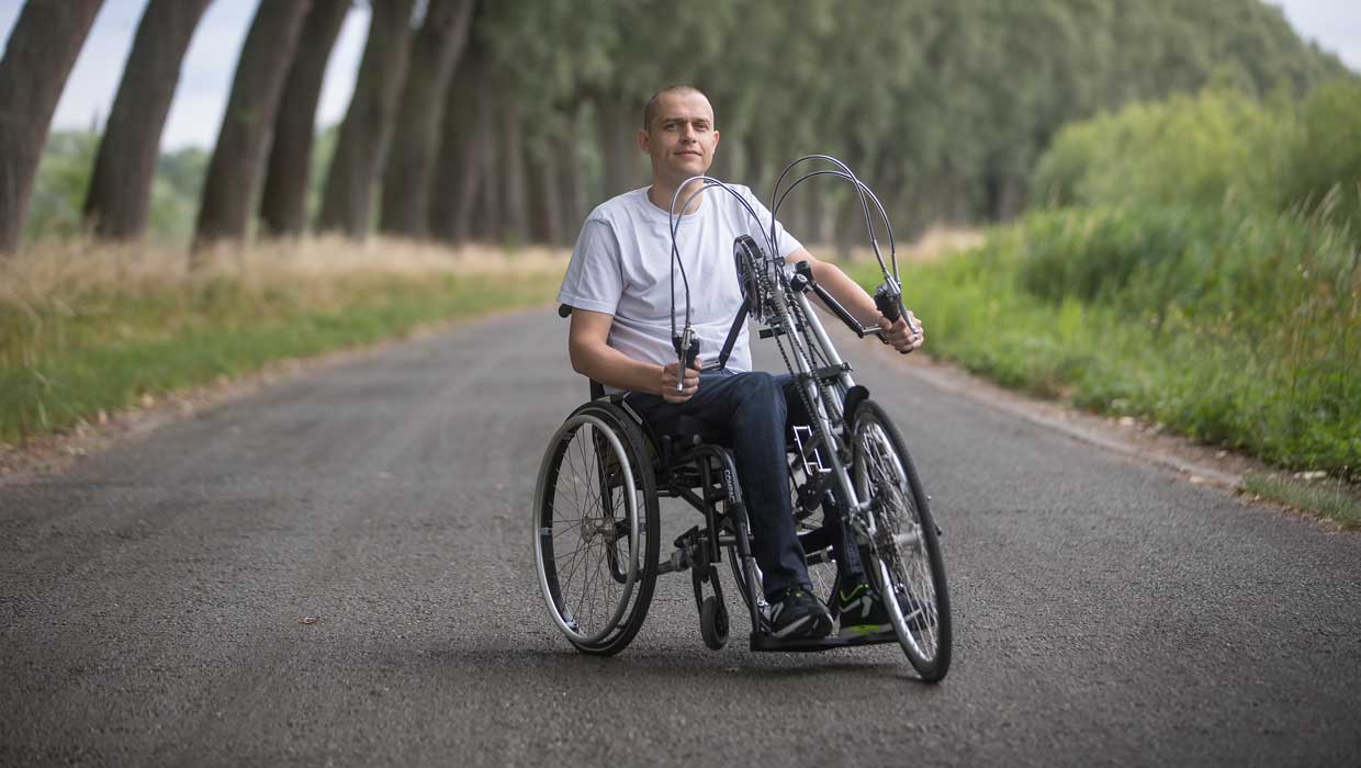 handbike aan rolstoel