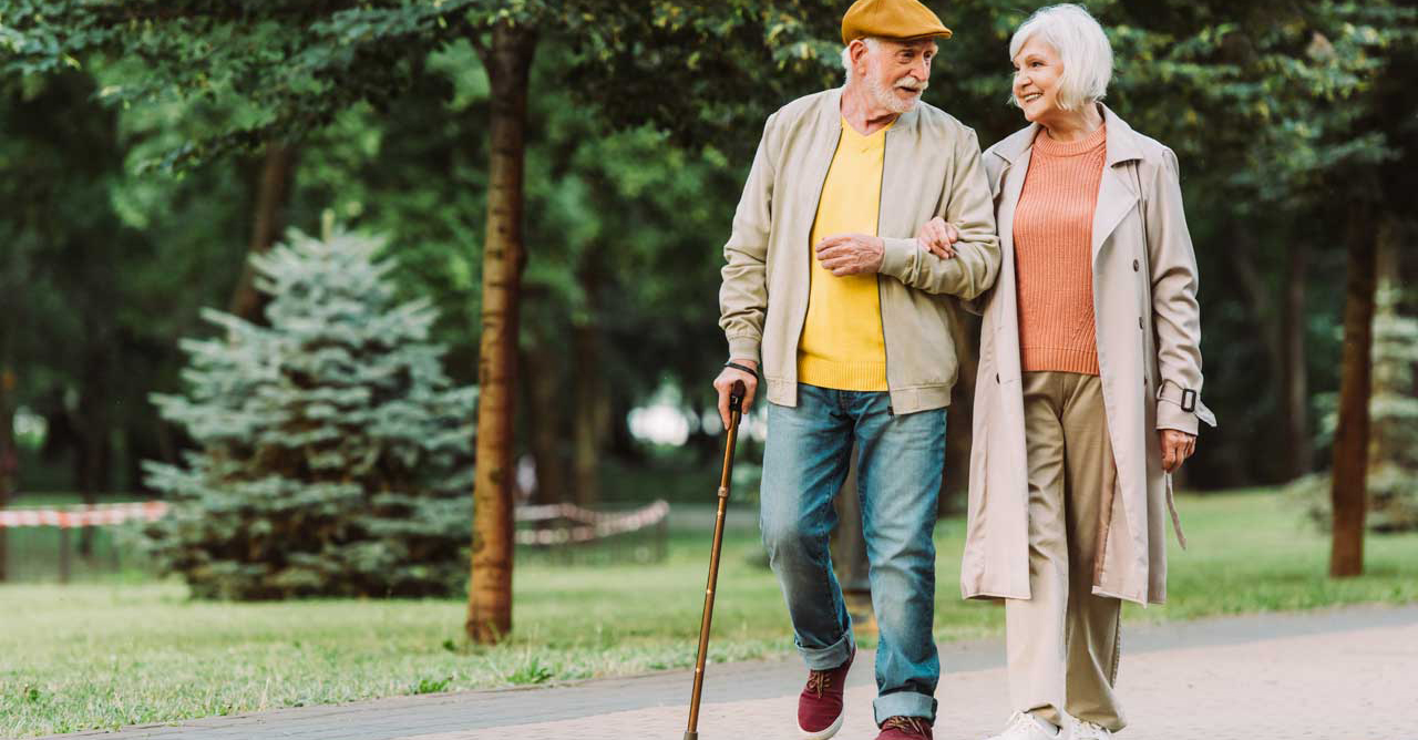wandelstok tijdens het wandelen