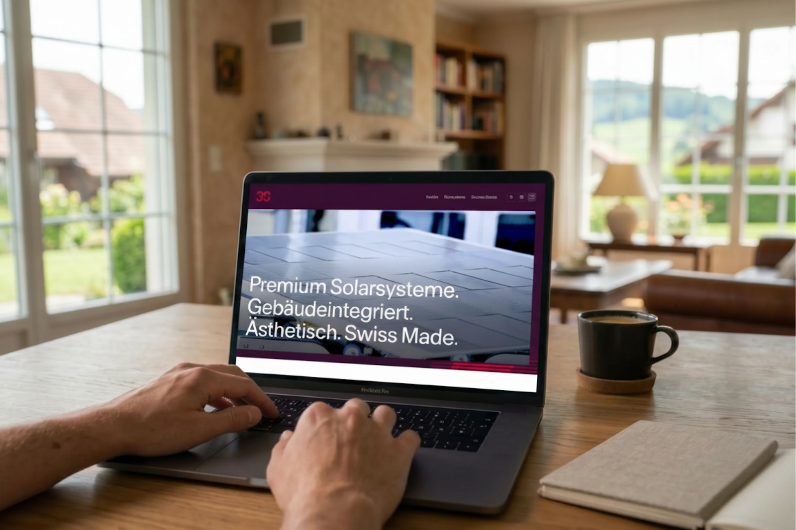 3s website shown on a screen
