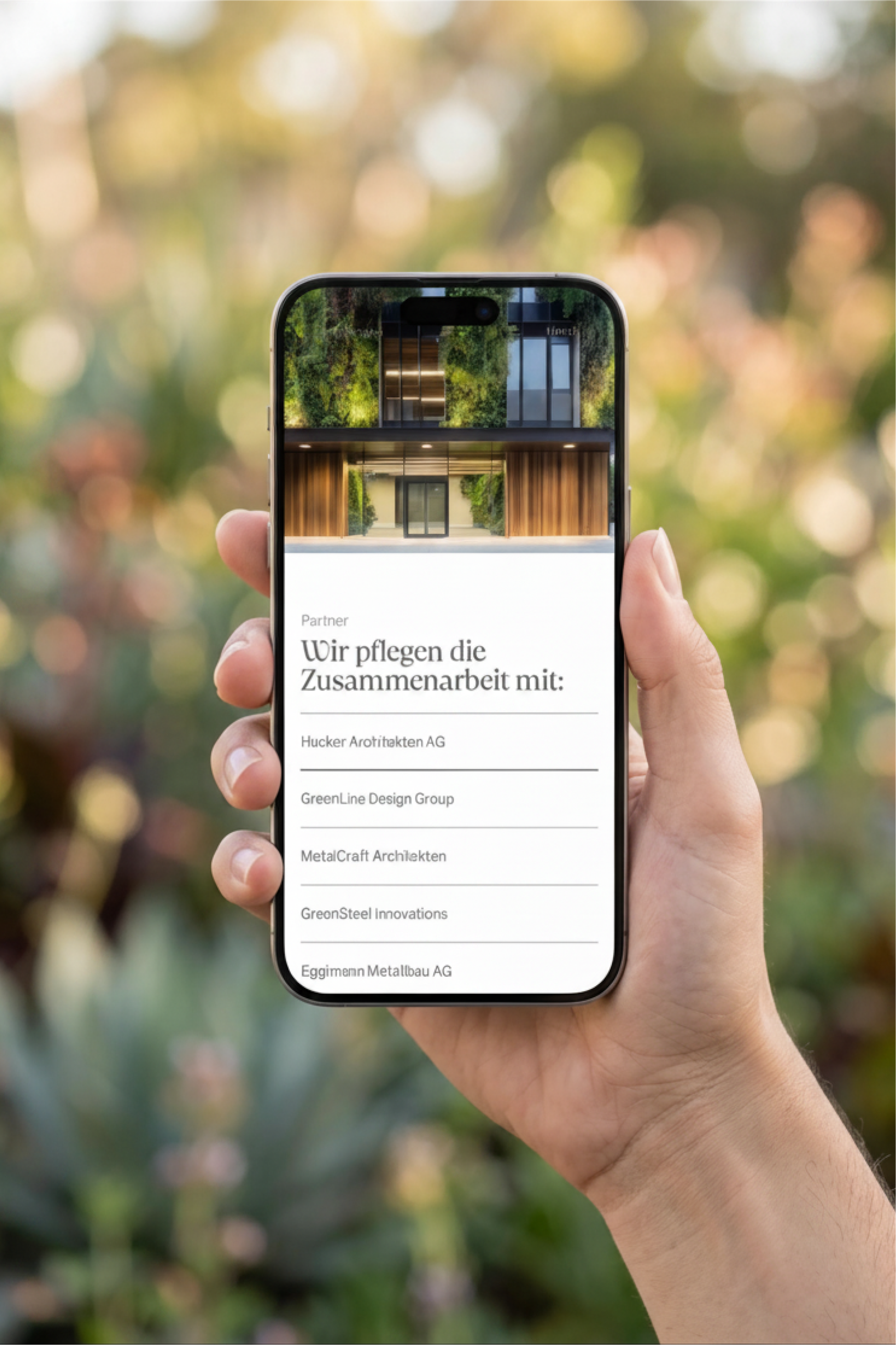 Greenscape App auf einem Smartphone