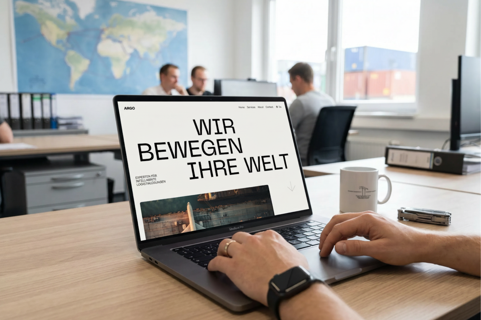Argo Website auf einem Bildschirm