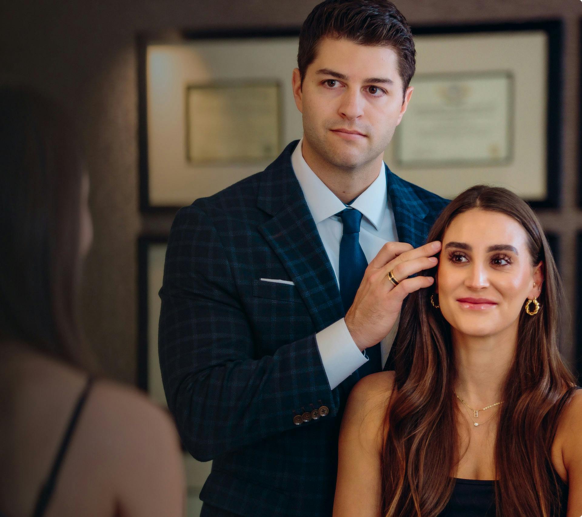 Dr. Caniglia and a female patient