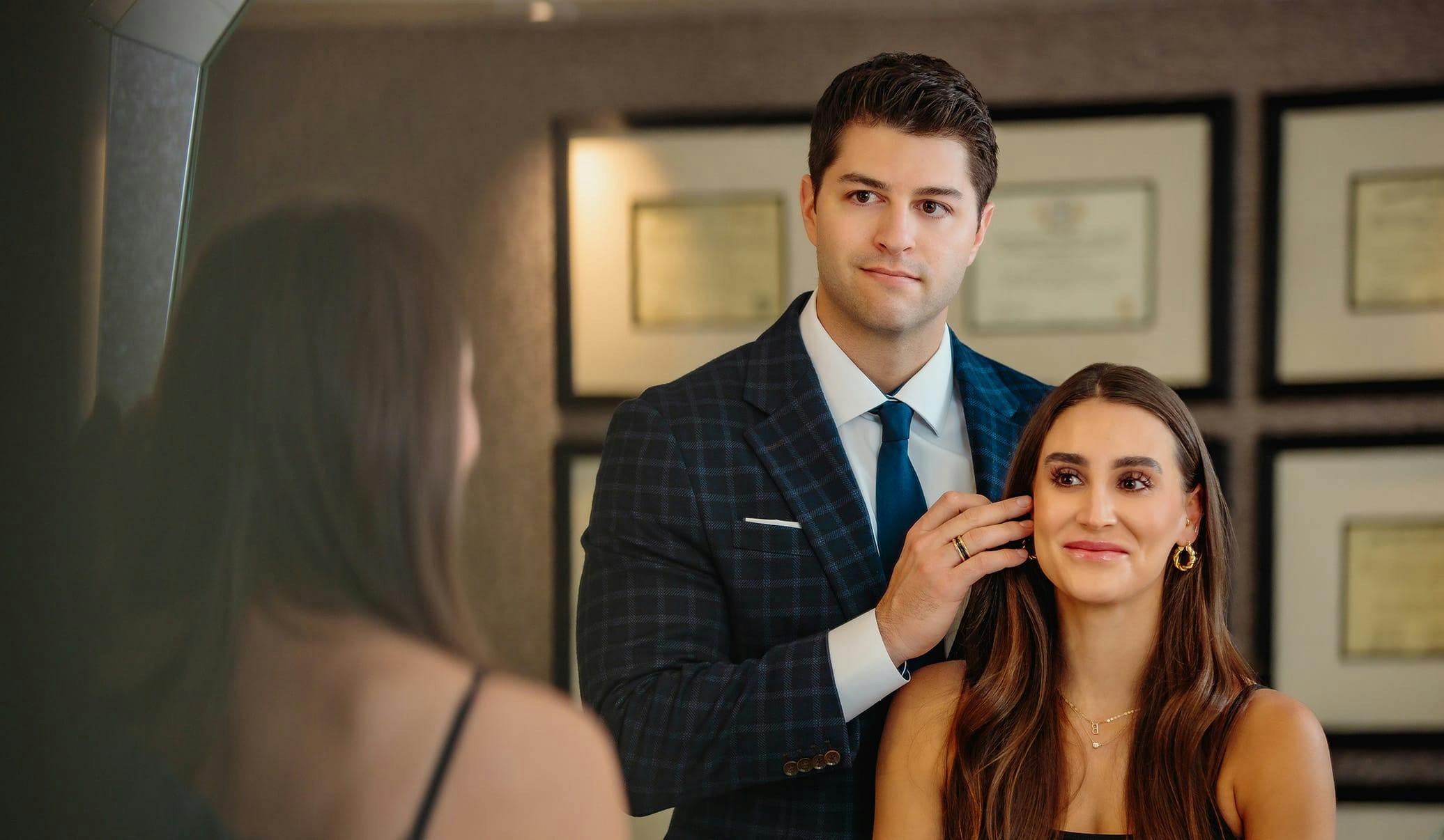 Dr. Caniglia showing a patient her results