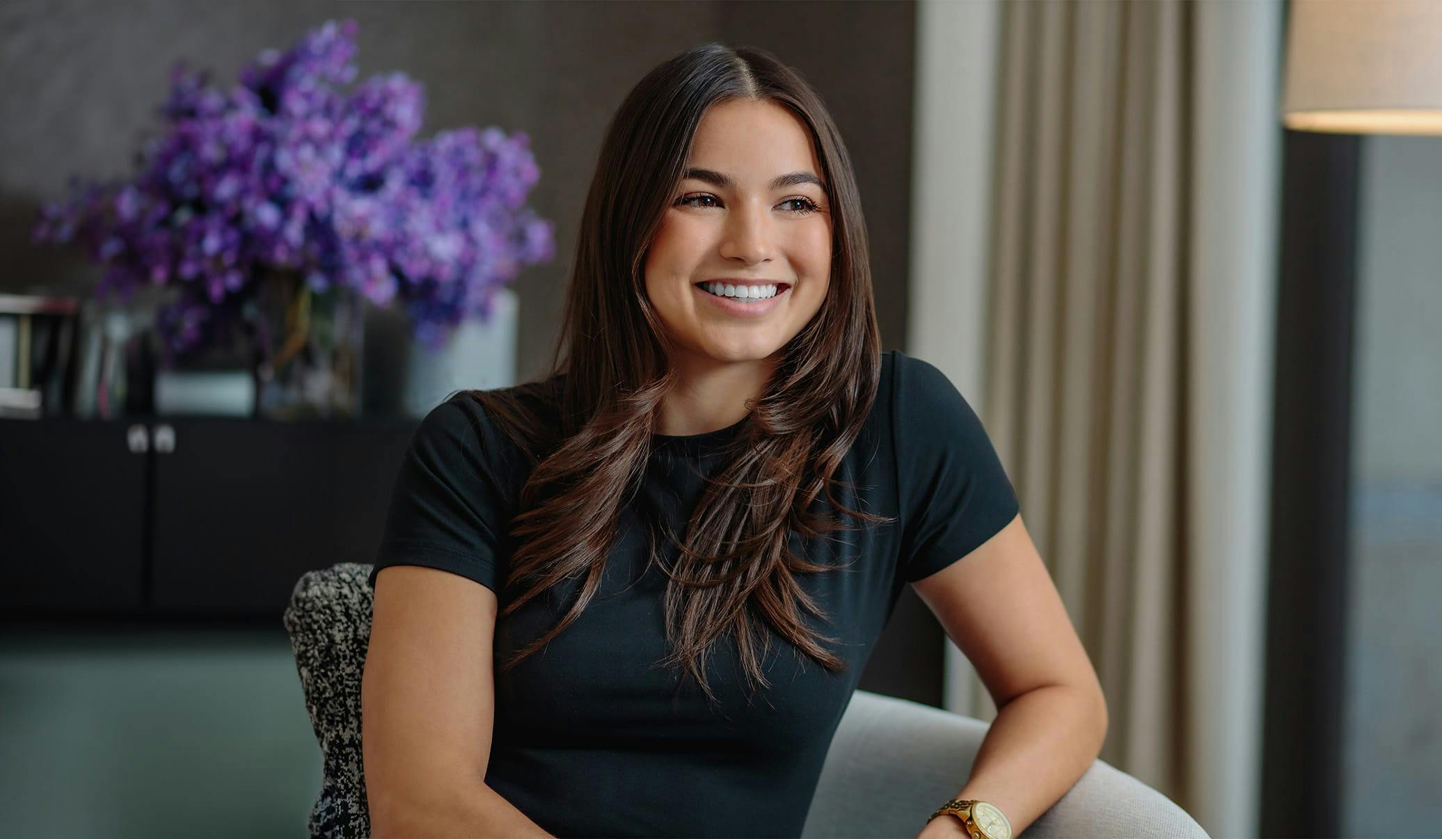 woman smiling