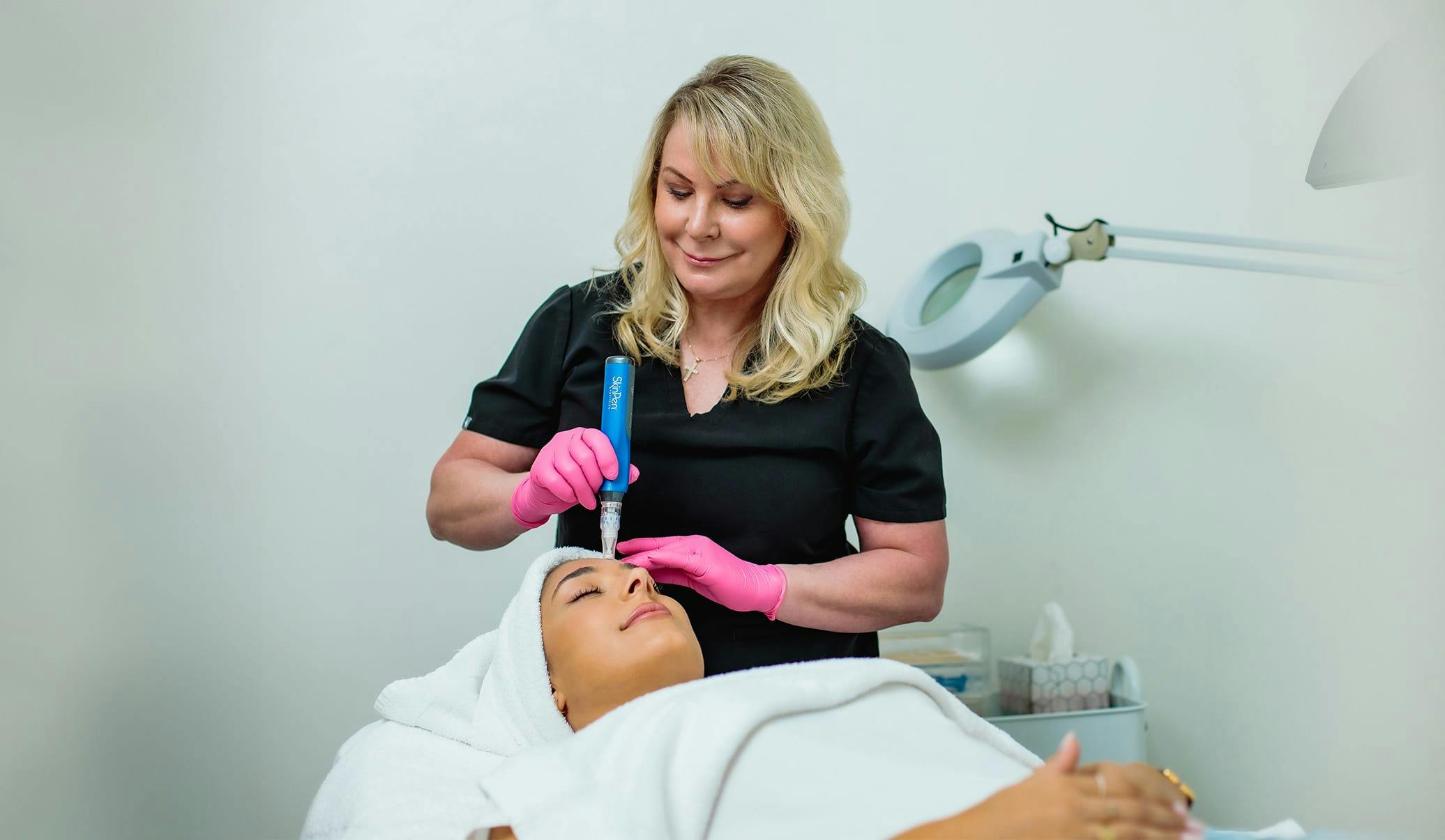 woman getting a facial