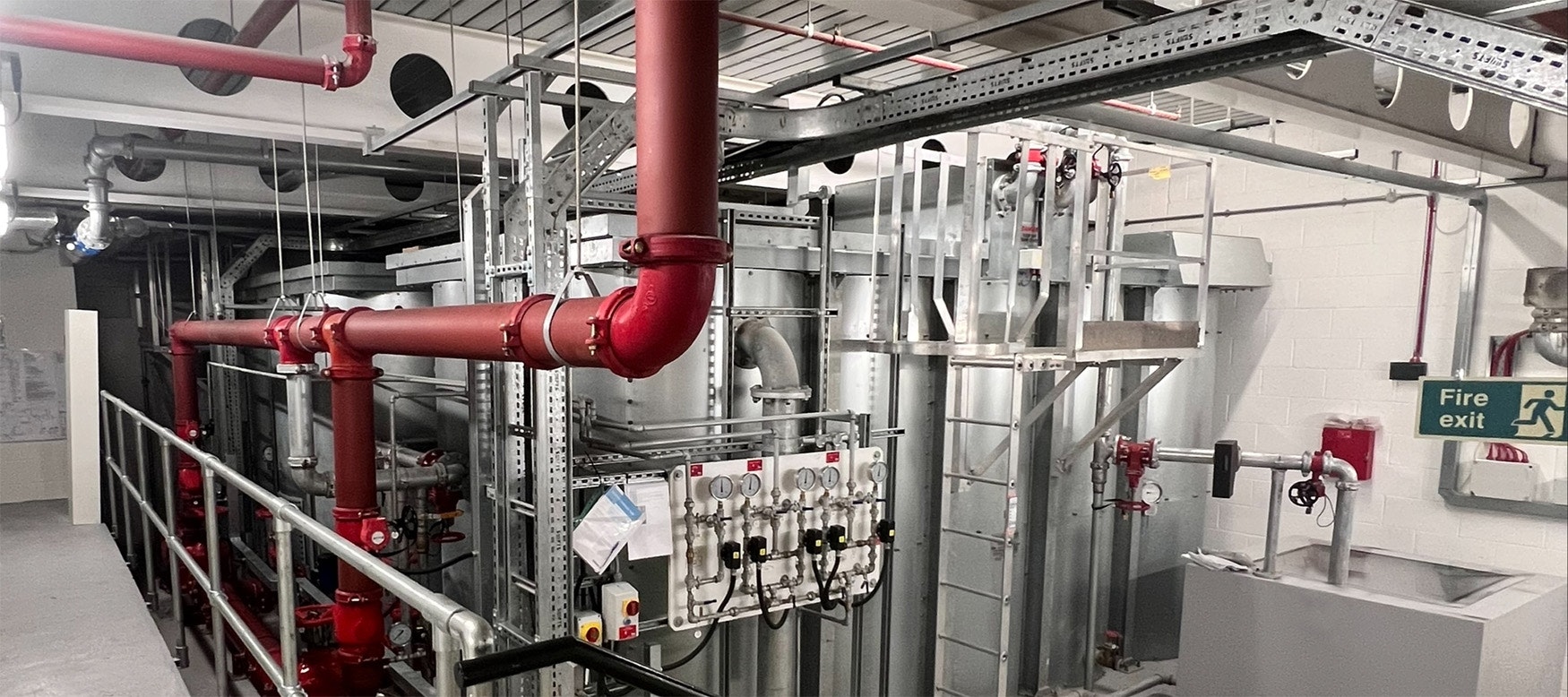 Pipes in a plant room in one of our buildings.
