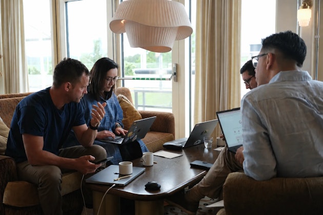 Collegues working in the office