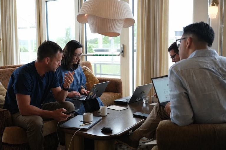 Collegues working in the office