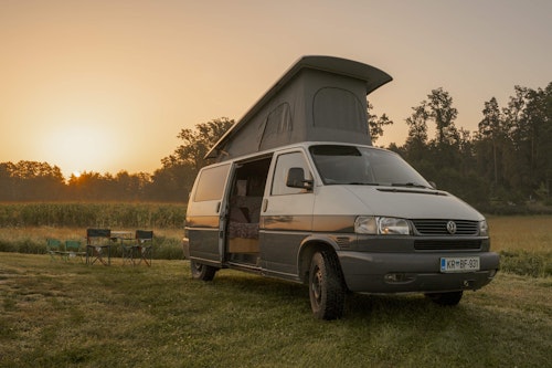 VW T4 campervan with a pop top roof in Prlekija, Slovenia