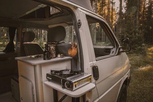 Kitchen box in VW T4 from Balkan Campers in Slovenia